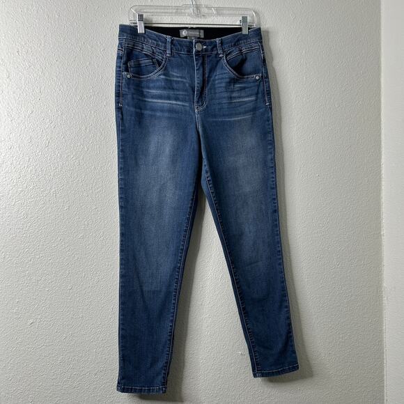 Democracy Ab Solution High Rise Skinny Jeans Blue 10 Ankle Stretch Denim - Picture 1 of 9